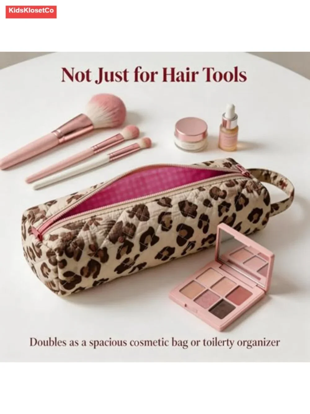 Quilted Hair Tools Travel Bag Organizer - Water Resistant Polyester